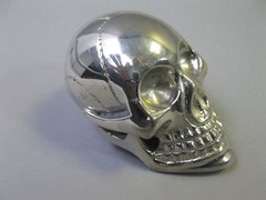 Brass Silver Finish Vintage Brass Skull Head Handle for Wooden Walking Cane gift