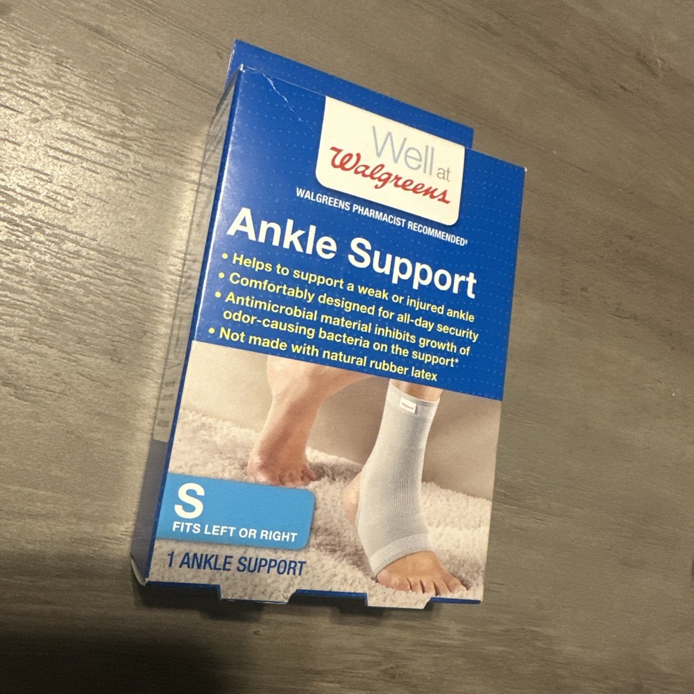 Walgreens Ankle Sleeve/support Size SMALL Item 985241 Anti microbial Gray NIB