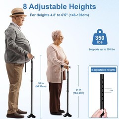 KingPavonini Walking Cane for Men Women 17.32″L x 5.91″W x 4.53″H, Black