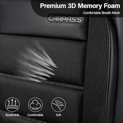 Memory Foam Seat Covers Front, Airy Cool Mesh Thick Car Seat Covers, black