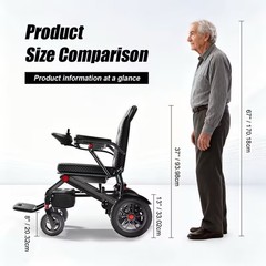 JIEXOTRI 500W Power Wheelchair Foldable Joystick Seat Belt Anti-tip 360lb