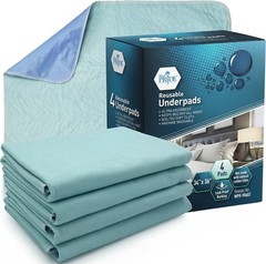 Reusable Washable Underpads 34×36 in,Waterproof,Absorbent,4-Pack