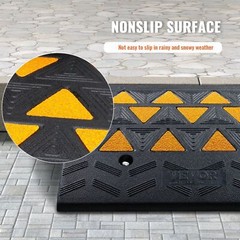 2-Pack 6″ Rubber Curb Ramps 15T/33069LB Capacity Heavy Duty Driveway Ramps