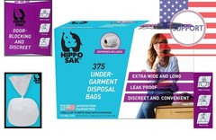 Made in the USA 375 Count Odor-Proof Incontinence Disposal Bags for Sanitary Use