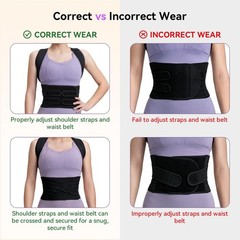 Posture Corrector for Women and Men, Adjustable Back M (Waist 30″-33″), Black