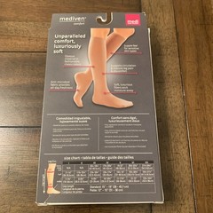 NEW Mediven Comfort Calf High Closed Toe Compression Socks Size V 20-30 Natural