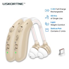 1Pair Hearing Aids for Seniors Rechargeable w/ Noise Canceling Hearing Amplifier