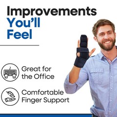 Trigger Finger Splint Brace | Middle Small/Medium (Pack of 1), Black