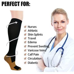S/M L/Xl 2XL Wide Calf Plus Size Compression Socks Women Men 20-30mmhg