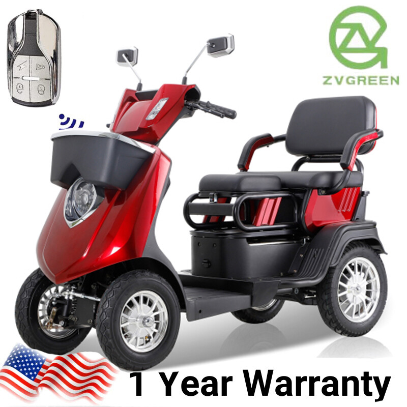 1000W Dual Seat Heavy Duty Senior Mobility Scooter 500lbs 15MPH 36 Miles 60V/20A