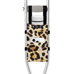 Leopard Print Water Resistant Crutch Bag Pouch Storage Carry Kit Cup Holder