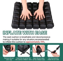 Inflatable Air Seat Cushion, Adjustable Pressure Sore Relief Cushions with Pu…