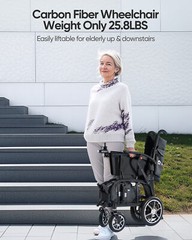 25lb Lightweight Carbon Fiber Electric Wheelchairs All Terrain Airline Approve