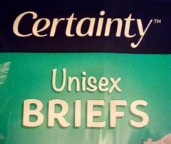 Certainty Unisex Men Women XL (Fits 58-63″) Briefs (4 Pack) Max Absorbency