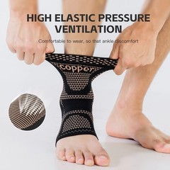 Copper Ankle Brace Silver Support Compression Sleeve Socks Foot Fasciitis Pain