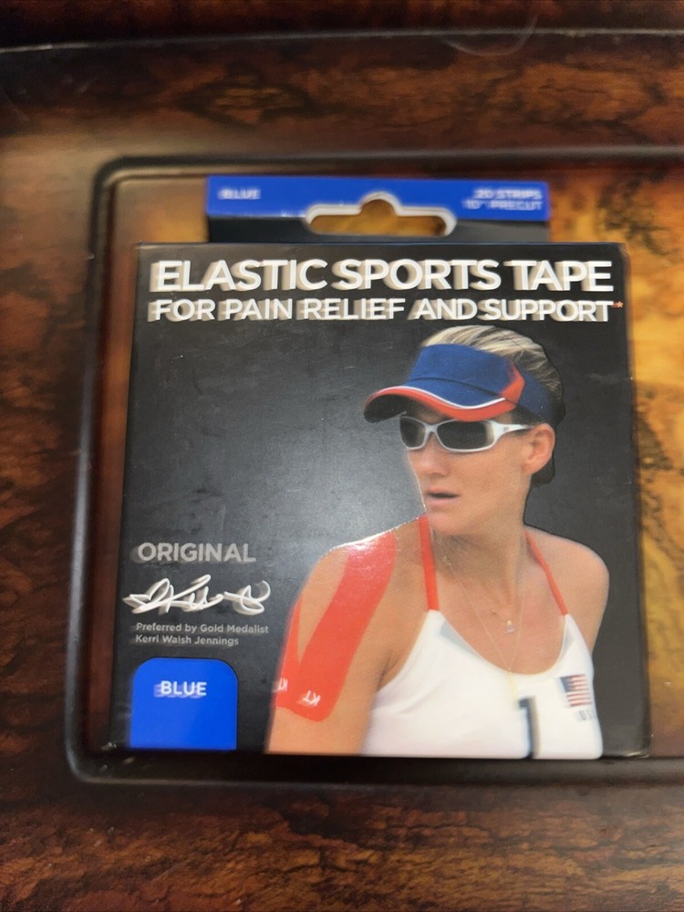 KT Tape Cotton 10″ Precut Kinesiology Therapeutic Sports Roll 20 Strips Blue New