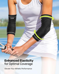 Elbow Compression Sleeve 2 Pack High Elastic Elbow Brace Tendonitis Grey Medium