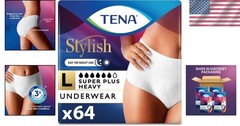 TENA Women’s Super Plus Incontinence Underwear, Large Size 64 Count, Stylish …