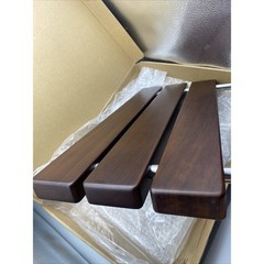20″ Folding Teak Shower Seat Wall Mounted,Fold Down Seat Chrome/Dark brown *READ