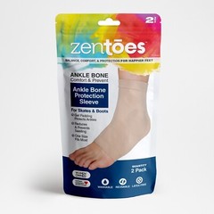 ZenToes Ankle Bone Protection Socks Sleeves Gel Pads 1 Pair for Boots, Skates