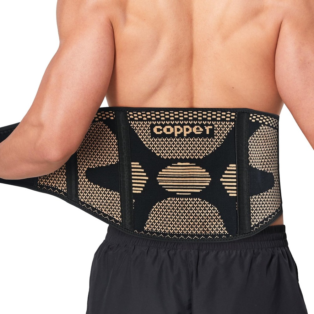 Copper Back Braces for Lower Back Pain, Breathable Lumbar Support Belt for Me…