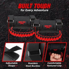 Roll Bar Grab Handles 4-Pack UTV ATV SxS – Red Nylon, Easy Install, Enhanced …