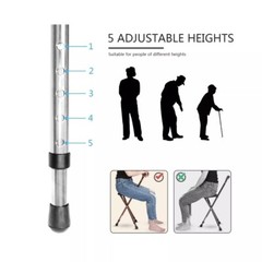 NEW Yayayo Folding Cane w/ Seat Walking Stick Height Adjustment Holds 440 Lbs