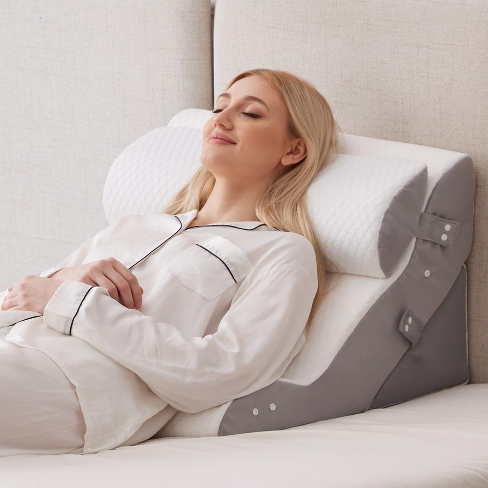 3PCS Wedge Pillow Set for After Surgery, Adjustable Back Pillow for Bed Sitting