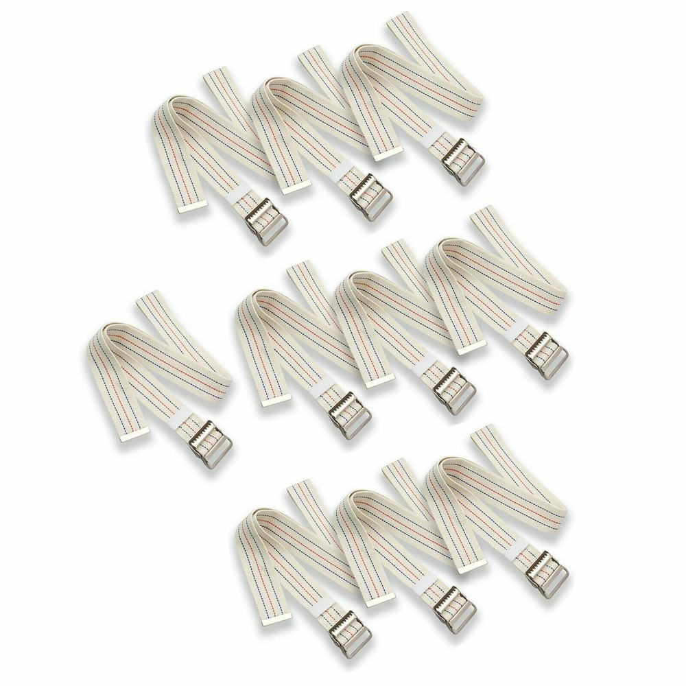 10pk Gait Transfer Belt Support for Caregiver Home Health Aid Seniors (White)