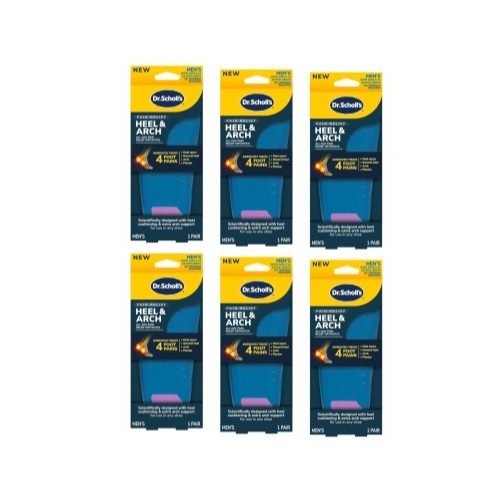 Dr. Scholl’s Orthotics for Heel Pain – Men Size 8-12, 1 Pair – Pack of 6