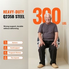 VEVOR Toilet Safety Rail Seat Frame for Elderly Adjustable Handrail Grab Bar
