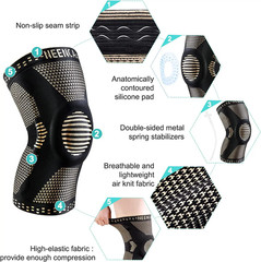 NEENCA Copper Knee Brace Knee Support with Patella Gel Pad &Side Stabilizers