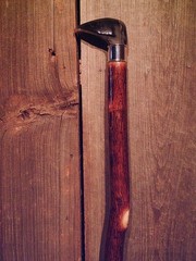 walking stick cane DEER HOOVE & NATURAL GROWN wood shaft custom made in the USA