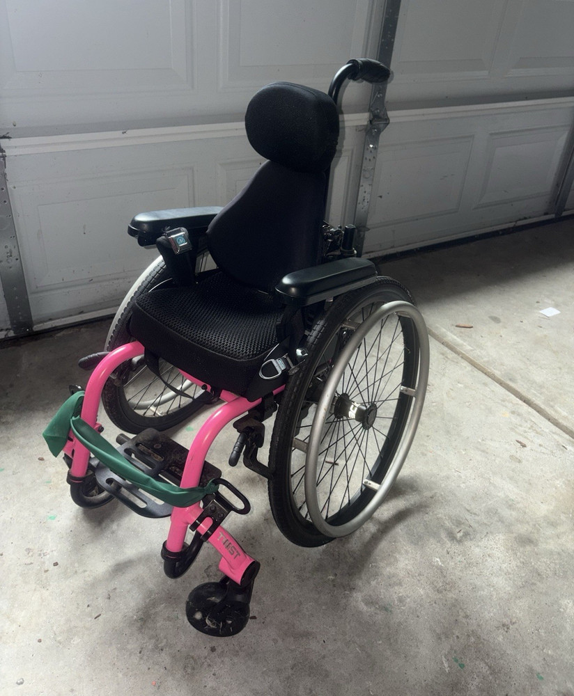 Permobil TiLite TRA Rigid Manual Wheelchair Pink Whitmyer Headrest 16×16