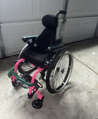 Permobil TiLite TRA Rigid Manual Wheelchair Pink Whitmyer Headrest 16×16