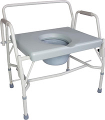 DMI Drop Arm Portable Toilet Commode, Extra-Wide Seat, 500 Pound Weight Capacity