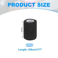 Self Adhesive Bandage Wrap 177″ x 3″, 24 Pcs Wrap Tape, Black