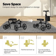 Economy Knee Scooter Foldable Walker for Foot Surgery Adult Crutch Alternative