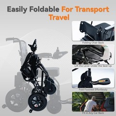 Lightweight Electric Wheelchair Foldable Power Motorized Wheelchairs 20 Mile New