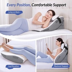 ZIKEE Wedge Pillow for Bed, Reading & Back Pain Relief, Memory Foam