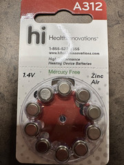 40 Count Size 312 1.45V Hearing Aid Batteries A312 PR41 Zinc air Mercury free
