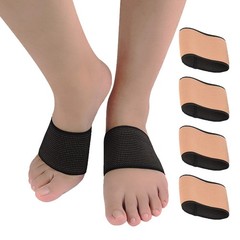 Copper Arch Support Sleeves (4PCS), Plantar Fasciitis Braces One Size, Black