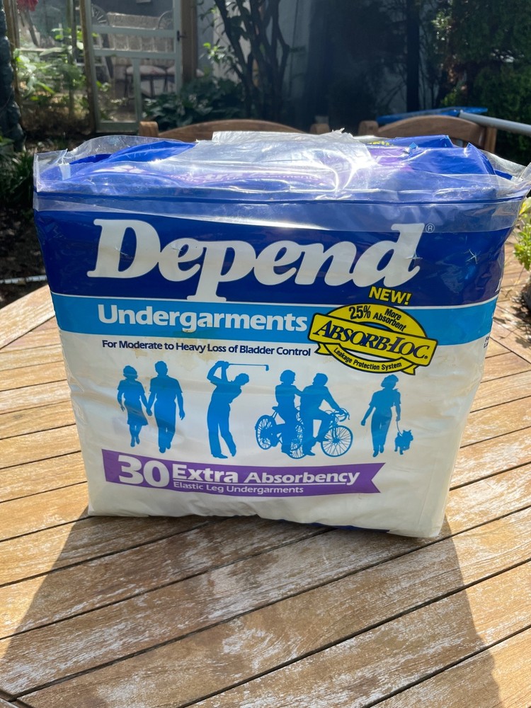 Vintage 1987 Depend Undergarments 30 Extra Absorbency Open Pack USA