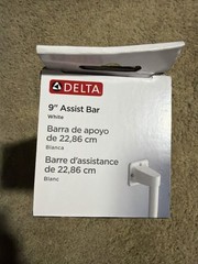 Delta 9” Grab Bar White Bathroom Safety Handle 300 lb 300 lb Capacity NEW