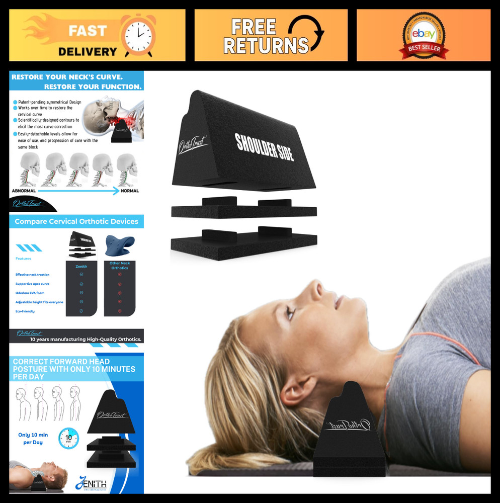 3-in-1 Cervical Traction Neck Corrector Device for Forward Head Posture Relief &