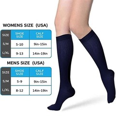 3Pairs Pressure Socks 20-30 Mmhg Compression Hose Support Socks Knee High Unsiex