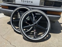 Pair Of 24″ X-Core Quickie Wheelchair Tires Wheels Rims FLAT-FREE PR1MO EXPRESS