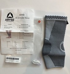 ARYSE Ankle Sleeve AY-62-102 Ankle Support Medium Compression Grey Black Unisex