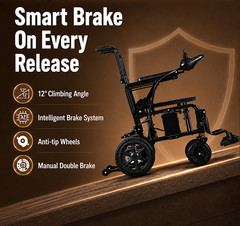 Lightweight Folding All Terrain Electric Wheelchair 500W Power For All Ages