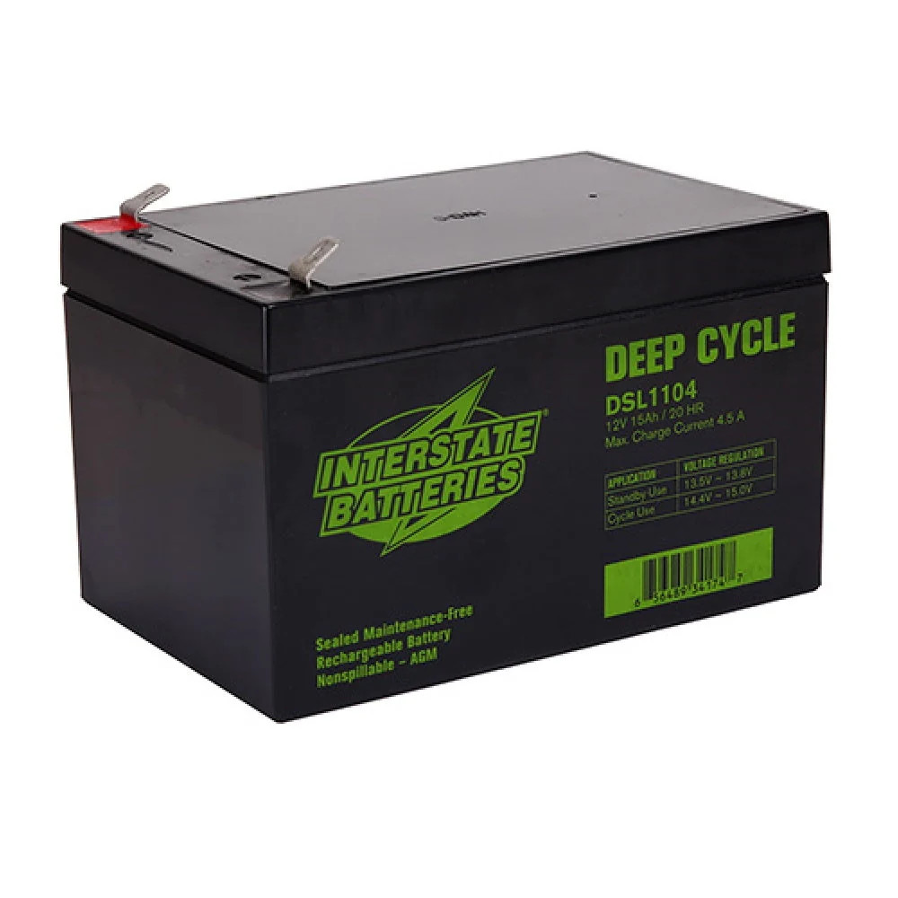 Interstate DSL1104 12V 15Ah AGM Mobile Scooter Battery Upgrade Pride, Golden